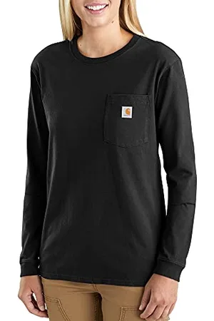 Carhartt Damen Loose Fit, schweres, langärmliges Pocket T-Shirt , , XS
