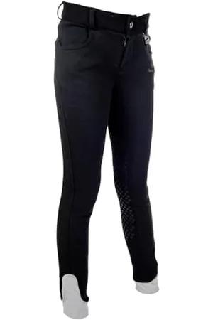 Hkm 9060 Reithose Kids Easy, Mädchenreithose Silikon-Kniebesatz, Mädchen 116-176