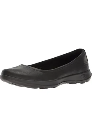 Skechers Damen Go Walk Lite-Gem Geschlossene Ballerinas, Schwarz (Black Textile/Trim Bbk), 38.5 EU