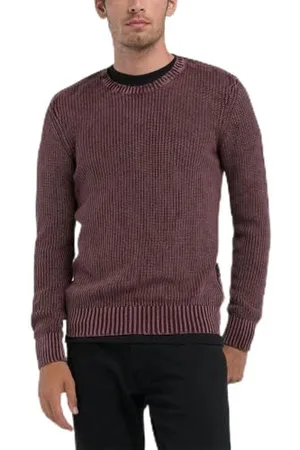 Replay Herren Strickpullover aus Baumwolle, Violett (Plum 278), XXL