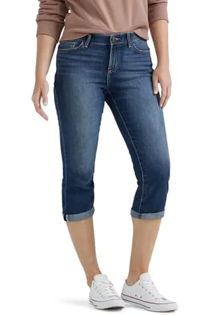 Lee Damen Flex Motion Regular Fit 5 Pocket Capri Jeans, , 40