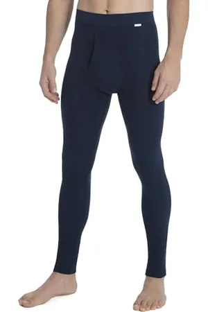 Calida Cotton 1:1 Leggings Herren, Lange Unterhose, Feinripp, mit Eingriff und Softbund