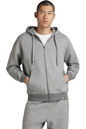 G-Star RAW Herren Essential Loose Zip Thru Hooded Sweatshirt, , XXL