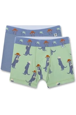 Sanetta Jungen-Hipshorts (Doppelpack) & blau | Hochwertige und nachhaltige Unterhose für Jungen aus Baumwoll-Mix. Inhalt: 2er Set Unterwäsche für Jungen 116