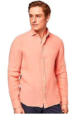 Hackett Herren Garment Dyed Linen K Hemd, pfirsich, 3XL