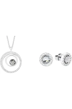 QS by s.Oliver Damenschmuck aus Edelstahl, Halskette mit Anhänger und Ohrstecker, die perfekte Schmuck-Kombo in Silber