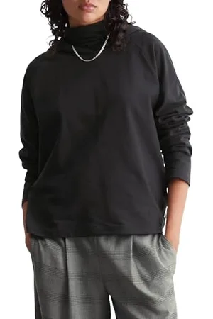 Marc O’ Polo Marc OߴPolo Denim Damen Langarmshirt mit Kapuze Relaxed Fit, Schwarz (Black), XXL
