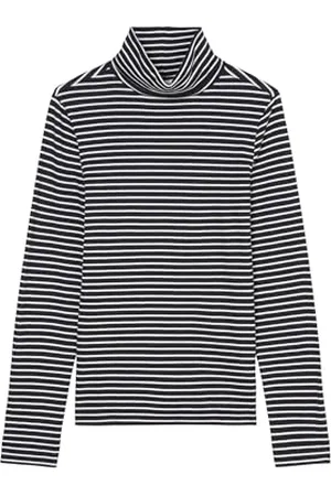 Marc O’ Polo Marc OߴPolo Denim Damen Langarmshirt mit Rollkragen gestreift, Blau , L
