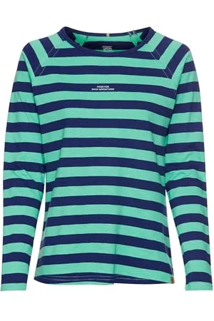 Camel Active Damen Gestreiftes Langarmshirt aus Reiner Baumwolle Womenswear-XS