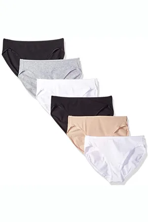 Amazon Damen Slip aus Baumwolle mit hohem Beinschnitt (in Übergröße erhältlich), 6er-Pack, , 42