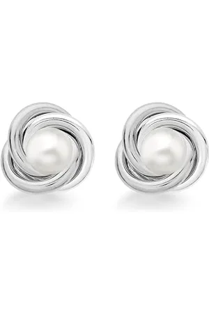 Amazon Ohrstecker aus Sterlingsilber, mit Süßwasserperle, geknotet