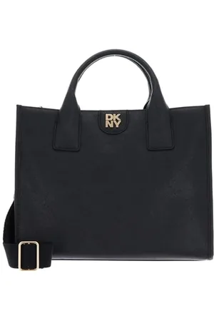 DKNY Damen Carol Md Tote Tragetasche, schwarz/Gold