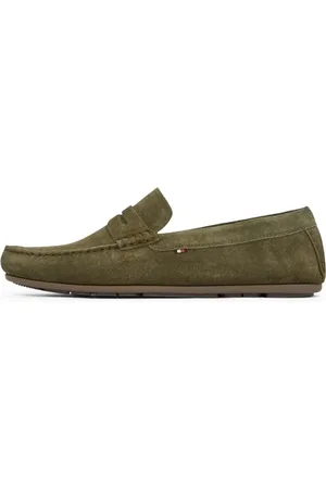 Tommy Hilfiger Herren Loafer aus Wildleder, Grün (Army Green), 41