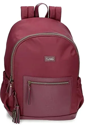 El Potro The Potra Wolle Rucksack für Laptop, 13,3 Zoll, Rot, 30 x 40 x 15 cm, Polyester und PU, rot, Laptop-Rucksack, anpassbar an den Einkaufswagen
