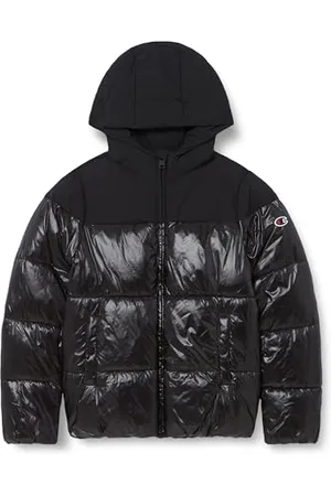 Champion Legacy Outdoor G (405041) – WR Woven Nylon Cirè 37gr Kapuzenjacke, Schwarz (NBK), 11–12 Jahre (L) Mädchen FW24