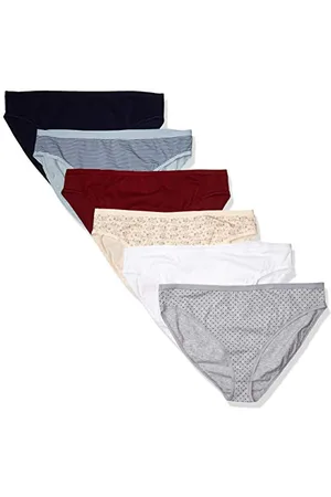 Amazon Damen Slip aus Baumwolle mit hohem Beinschnitt (in Übergröße erhältlich), 6er-Pack, , 3XL Große Größen