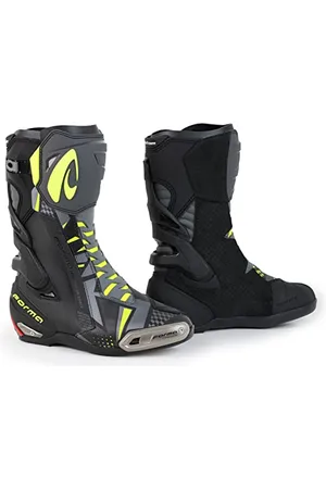 FORMA Unisex Phantom Motorradstiefel, Schwarz, Grau, Neongelb