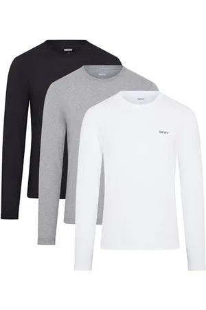 DKNY Herren DKY L/S T-Shirt Warriors – 3er-Pack