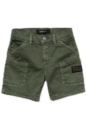 Replay Baby Jungen Cargo-Shorts mit Seitentaschen, (Grün), 6 Monate