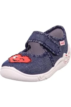 Superfit Mädchen Belinda Hausschuh, BLAU/ROT 8030, 25 EU