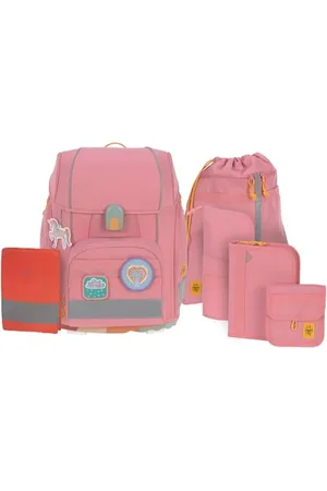 LÄSSIG 7-teiliges Schulranzen Set Kinder/School Set Boxy Unique Pink