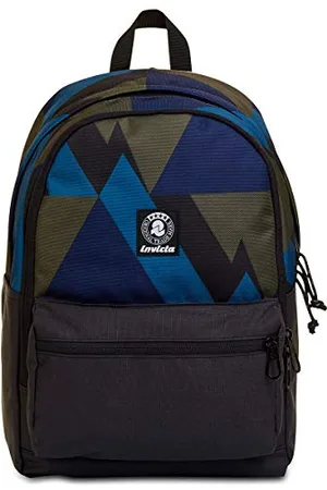 Invicta BARLY Rucksack aus nachhaltigem Stoff, Praktisch & Unisex, kompakt, Büro, Reise, Arbeit, Studium, Backpack, Daypack, italienisches Design, braun/blau