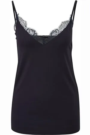 Comma, Satin Top mit Spitzendetails