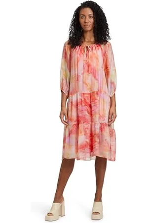 Cartoon Damen Sommerkleid mit Print Pink/ ,36