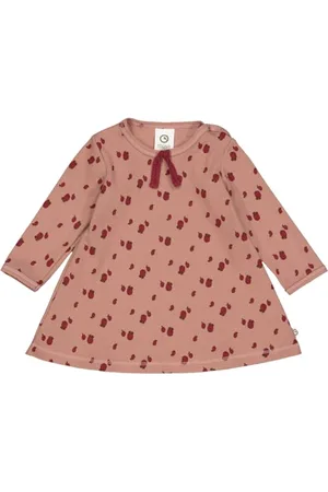 Müsli By Green Cotton Baby - Mädchen Apple L/S Dress, Daydream/Cabernet/Bark, 98 EU