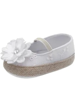 chicco Ballerinas für Kinder, mit Praktischem Klettverschluss, Babyschuhe 0-24 Monate, Kinderschuhe, Italienisches Design, Weiß, 18 EU