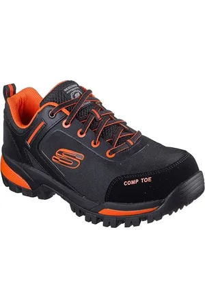 Skechers Galton Pending Baustiefel für Herren, Schwarz/Orange, Größe 40, Schwarz/Orange, 41 EU