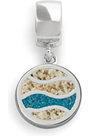 DUR Schmuck Anhänger Charm Strandwellen Strandsand, Steinsand, Silber 925/- rhodiniert (F251) mit Öse