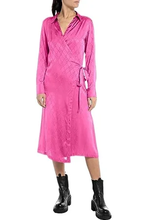 Replay Damen Kleid Langarm Tailliert, (Violett), S