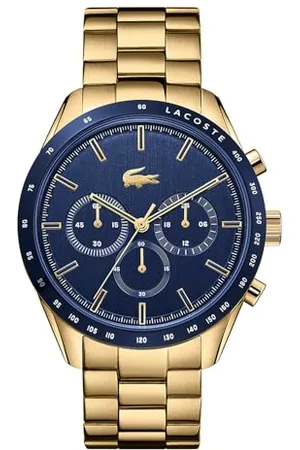 Lacoste Chronograph Quarz Uhr für Herren Kollektion Boston mit Goldfarben Edelstahlarmband - 2011096