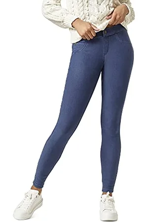 HUE Damen Ultra Soft Fleece Lined Denim Leggings Strumpfwaren, Mittlerer Waschung, X-Groß
