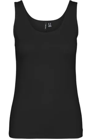 VERO MODA Damen Vmlulu Uu Tank Top JRS Ga Noos, Black, X-Small