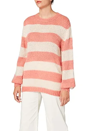 SPARKZ COPENHAGEN SPARKZ Damen Talli Stripe Knit Pullover, Orange (Terracotta), 34 (Herstellergröße: Small)