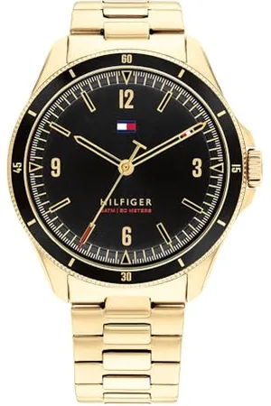 Tommy Hilfiger Analog Quarzuhr für Herren mit Goldfarben Edelstahlarmband - 1791903