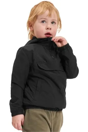 Urban classics Mädchen Pulli Jacke Girls Basic Pullover Jacket, Kapuzenpullover für Mädchen, black, 146/152