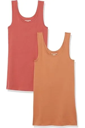 Amazon Damen Tanktop schlanke Passform, 2er-Pack, , L