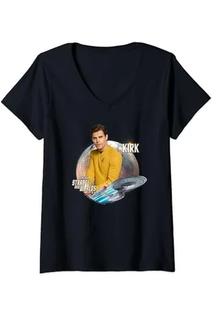 Star Trek Strange New Worlds James T Kirk T-Shirt mit V-Ausschnitt