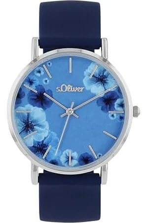 QS by s.Oliver Armbanduhr Damen Quarzuhr Analog, mit Silikon Armband, Silber, 3 bar Wasserdicht, Kommt in Uhren Geschenk Box