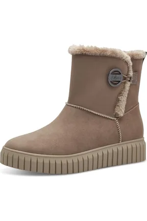 QS by s.Oliver Damen Winterstiefel ohne Absatz Gefüttert Vegan, Braun , 41 EU