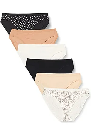 Amazon Damen Slip aus Baumwolle mit hohem Beinschnitt (in Übergröße erhältlich), 6er-Pack, , 44