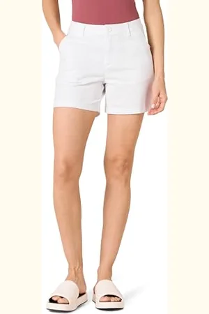 Amazon Damen Mittelhohe schmal geschnittene Khaki-Shorts mit 13 cm Schrittlänge (erhältlich in gerader und kurviger Passform), , 44