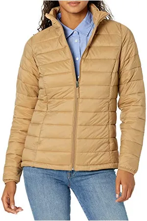 Amazon Damen Leichte, langärmelige, wasserabweisende, packbare Pufferjacke (in Übergröße erhältlich), , S