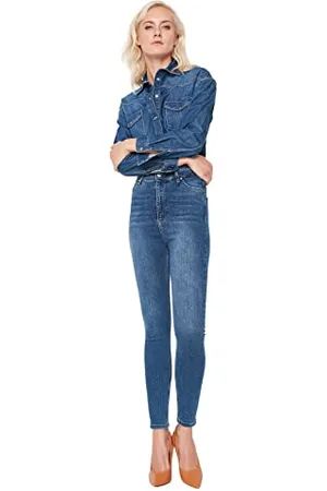 Trendyol Damen Herren Hoher Bund Skinny Jeans, , 34 EU