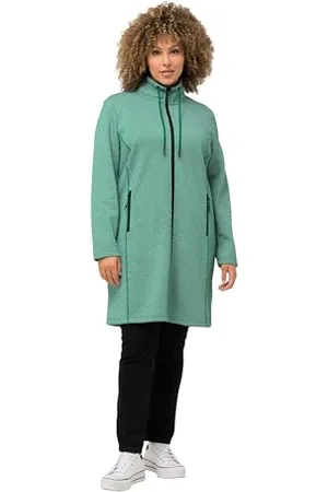 Ulla Popken Damen Fleece Lang Strickjacke, , 42-44