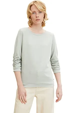 TOM TAILOR Damen Basic Sweater mit Raffung 1034514, , XXL