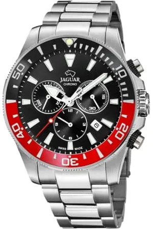 Jaguar Executive Herren-Armbanduhr Modell J861/5, 43,5 mm, schwarzes Stahlband